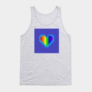 Rainbow Heart Pixel Painting (Electric Indigo) Tank Top